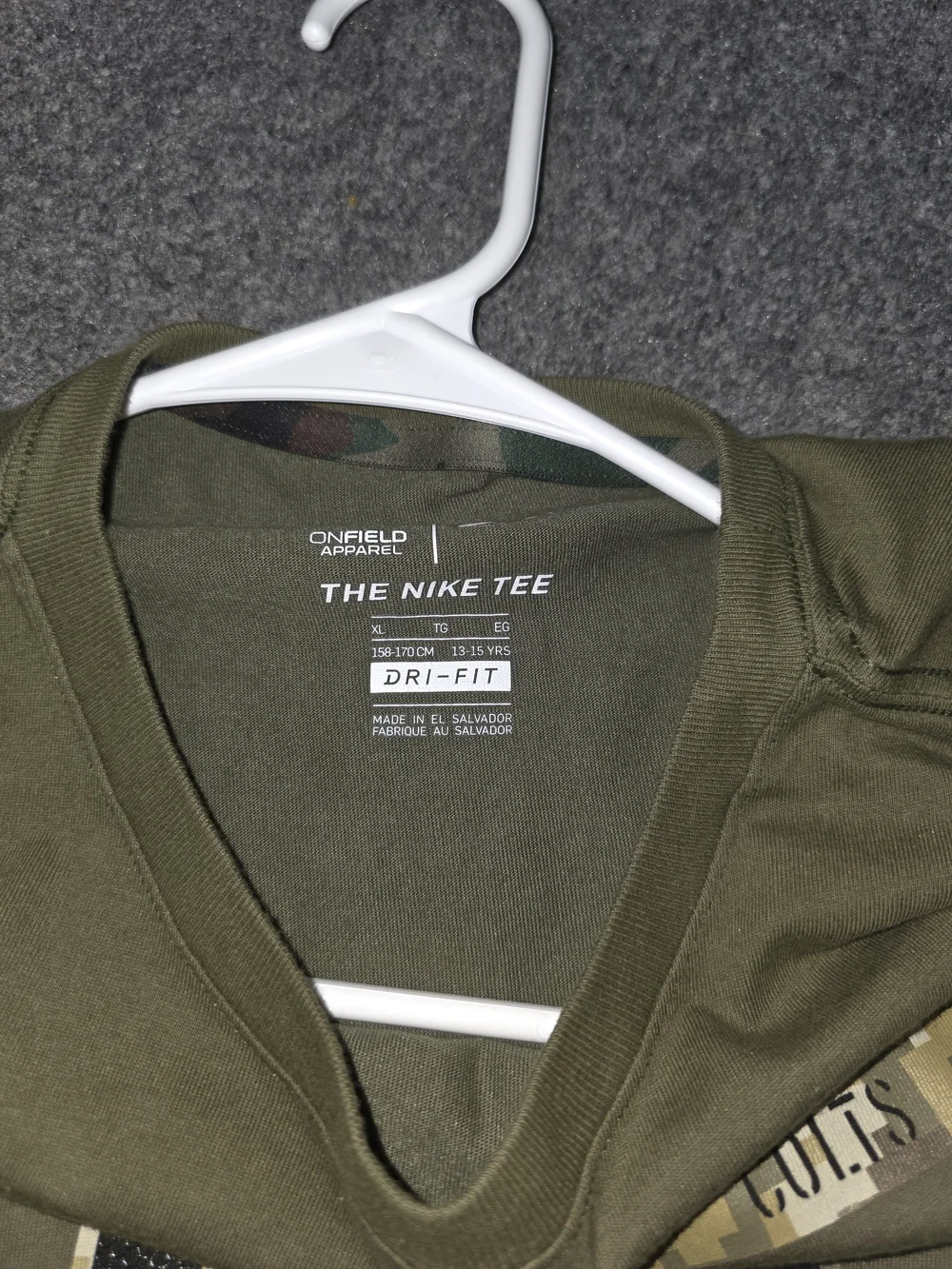 Nike NFL Olive Green Colts Long Sleeve Dri-FIT Shirt